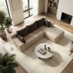 canape luna beige et chocolat