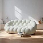 Canapé Nuage Crème Design Canapé nuage crème design dans salon moderne minimaliste lumineux avec table basse blanche