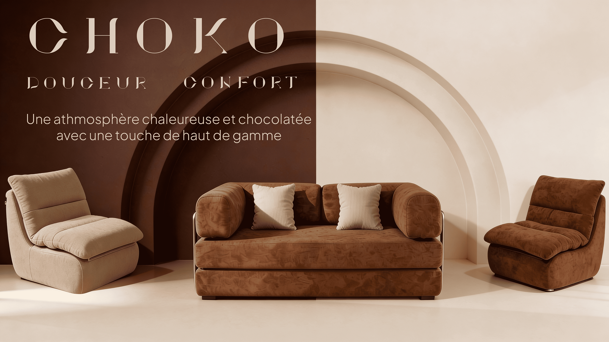 Sofa cosy, ambiance chaleureuse, décoration chic et moderne.