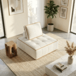 blanc zen bandes orange