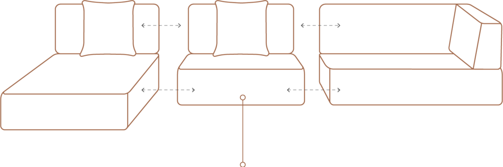 Salon moderne avec canapé confortable et décoration élégante.