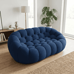 Balcon ou salon : canapé cocon double Bleu Minuit, design moderne et confortable.
