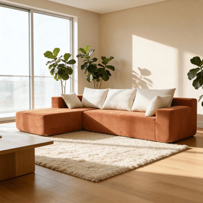canape-d-angle-terracotta-coussins-blancs-design